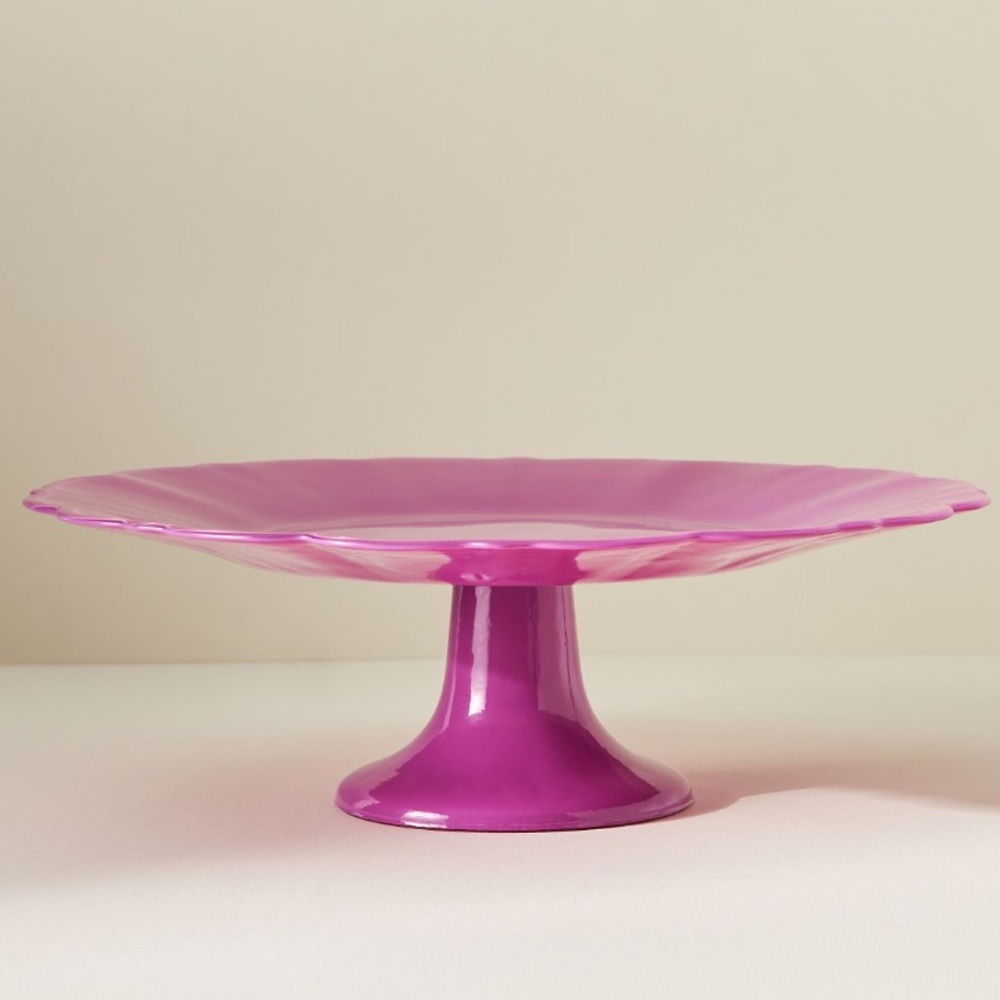Adley Glass pink cake stand Size Large
